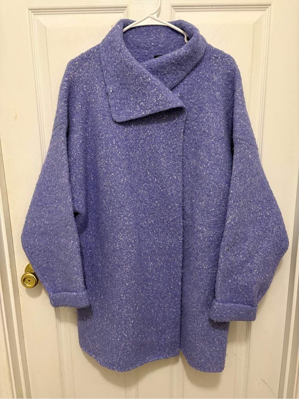 Eileen Fisher Italian Yarn Alpaca Wool Blend Chunky Knit Sweater Jacket